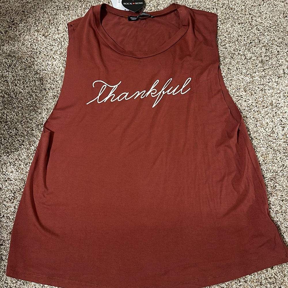 Rock Rose Couture Thankful Muscle Tee